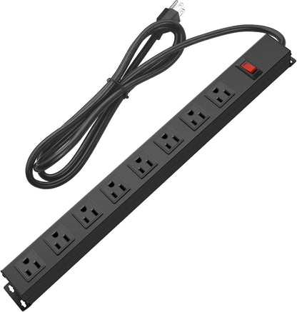 Metal 8 Outlet Mountable Power Strip