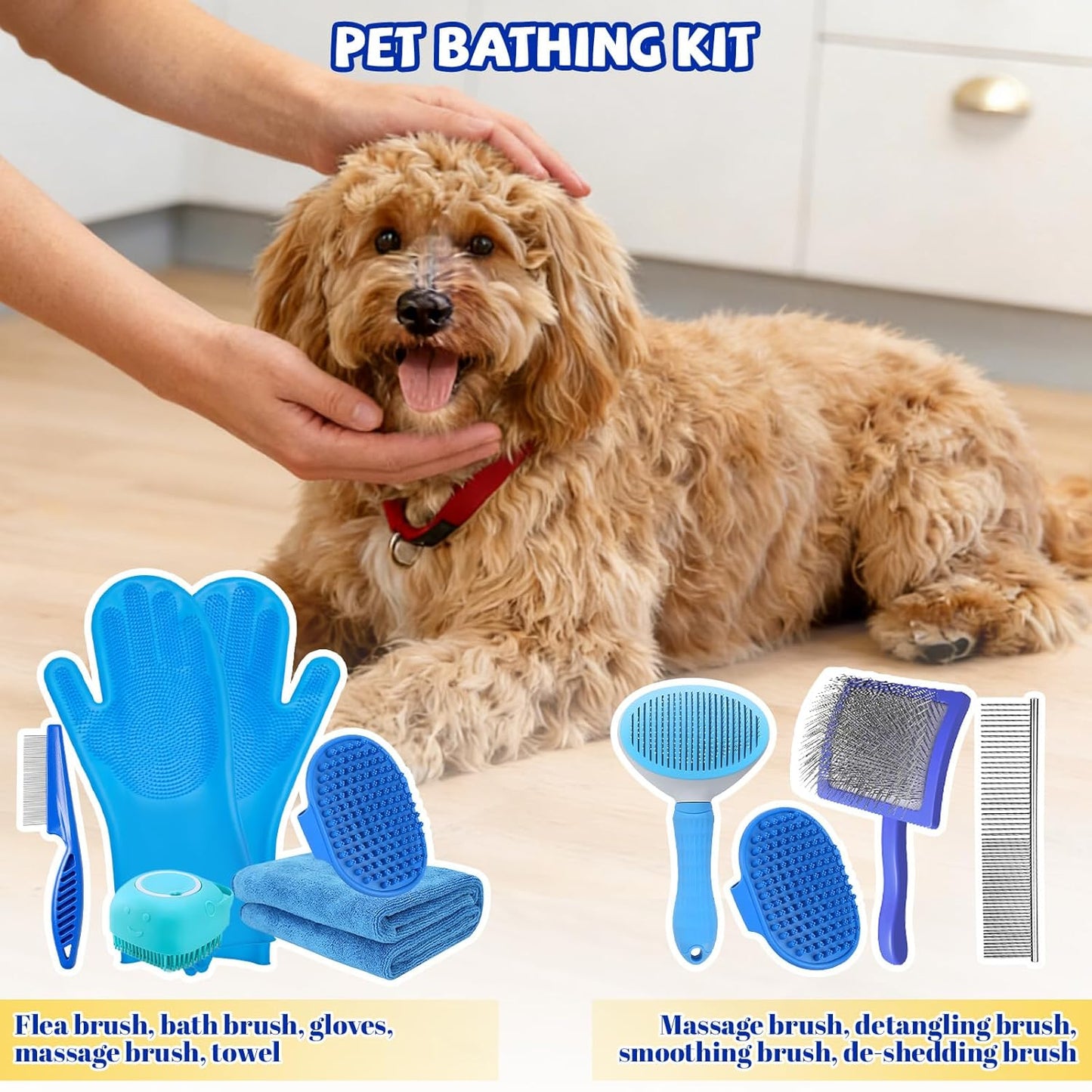 8PCS Dog Slicker Brush for Dogs Grooming