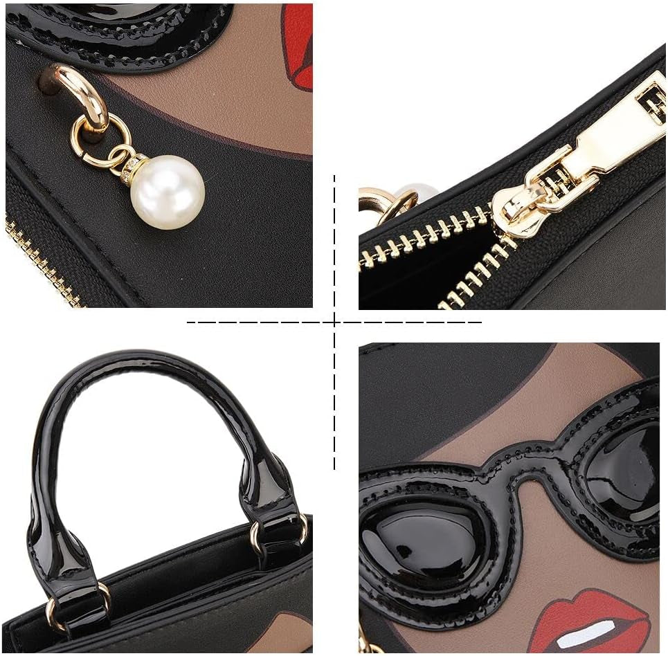 Women Novelty Lady Face Shoulder bag