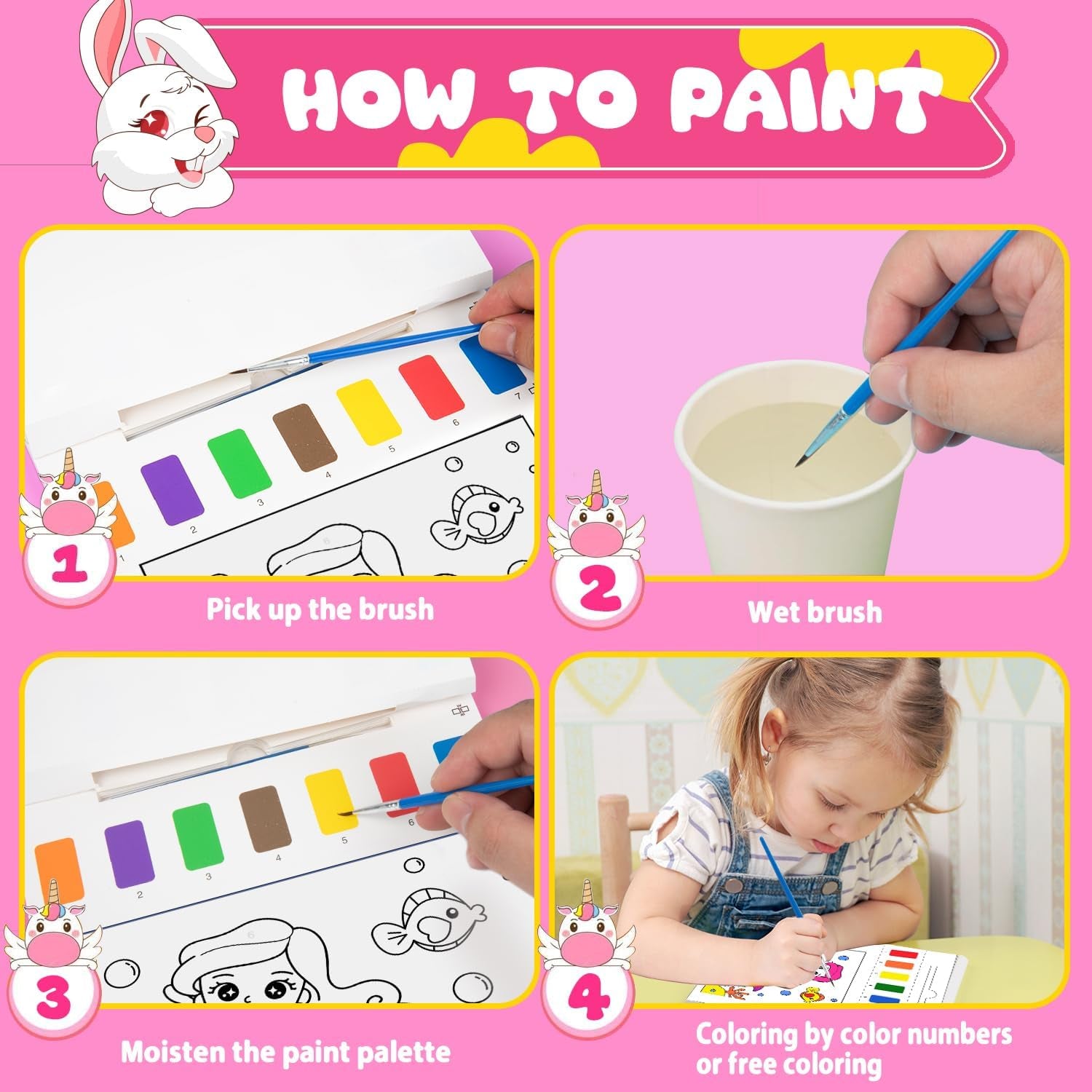3 Pack Paint with Water Coloring Books 