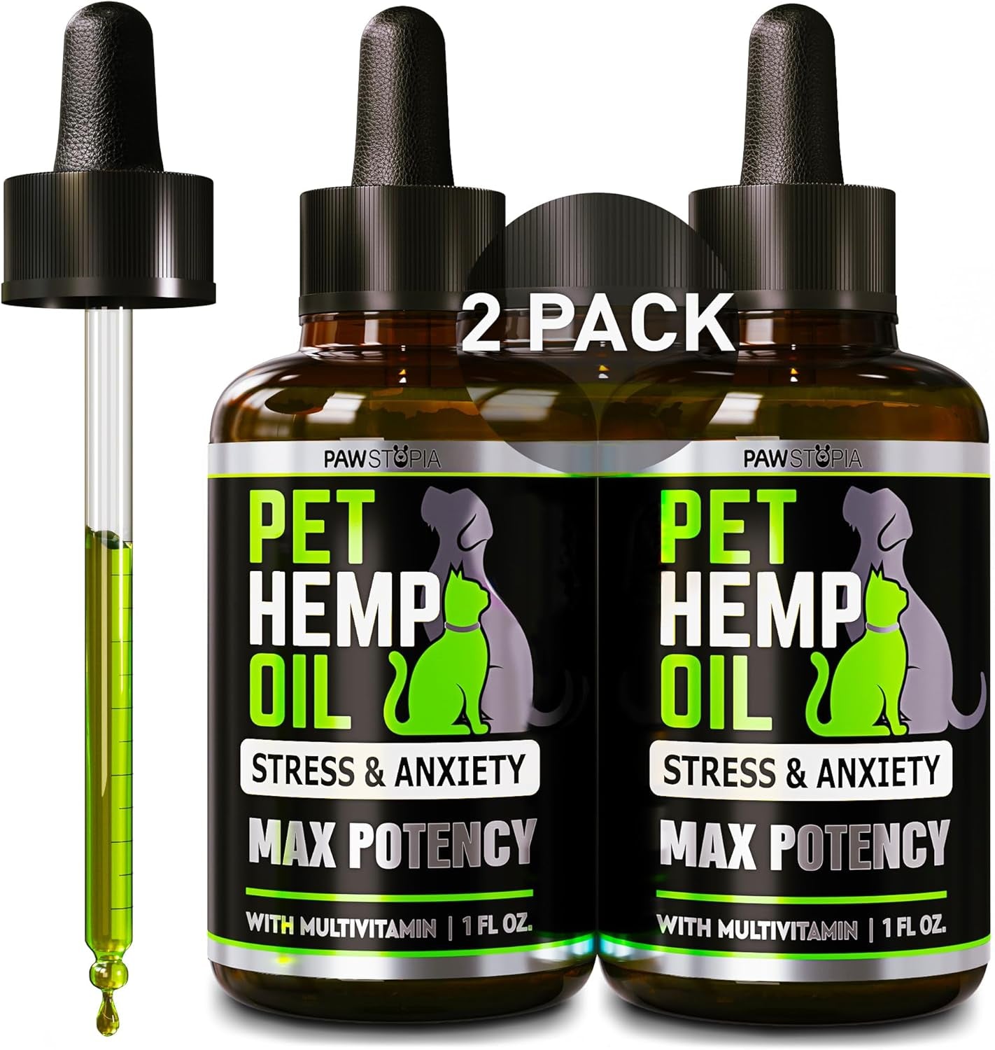 (2 Pack) Hemp Oil for Dogs and Cats 