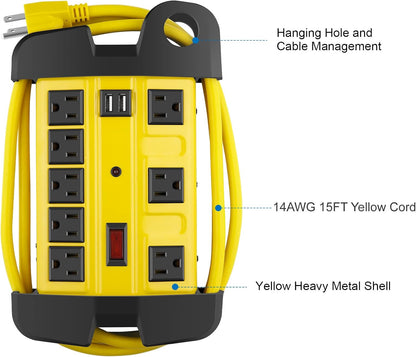 Heavy Duty Power Strip with USB,Workshop