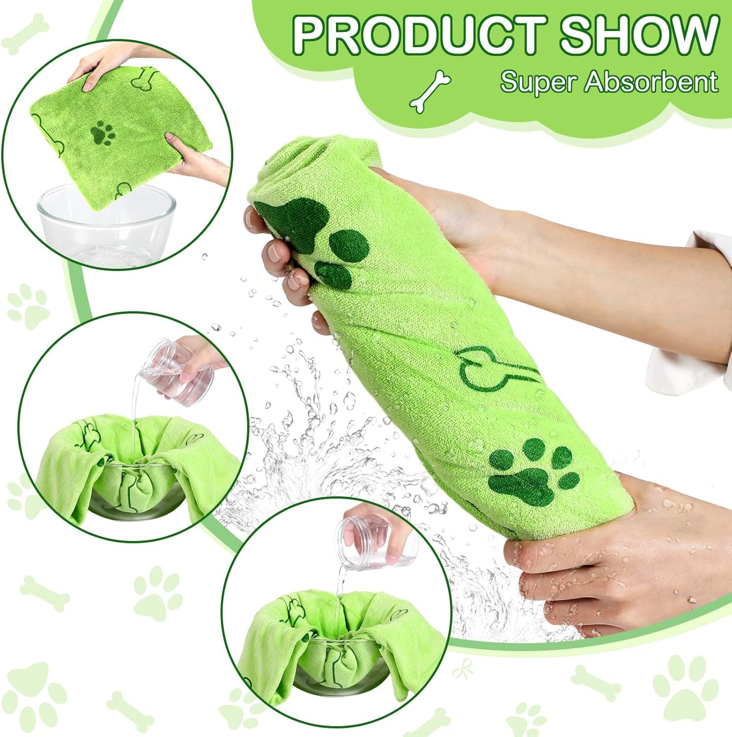 8 Pcs Dog Towels for Drying Dogs Cats 