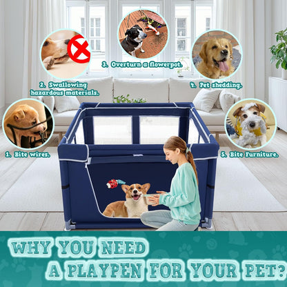 42X42 Inches Puppy Playpen with Gate