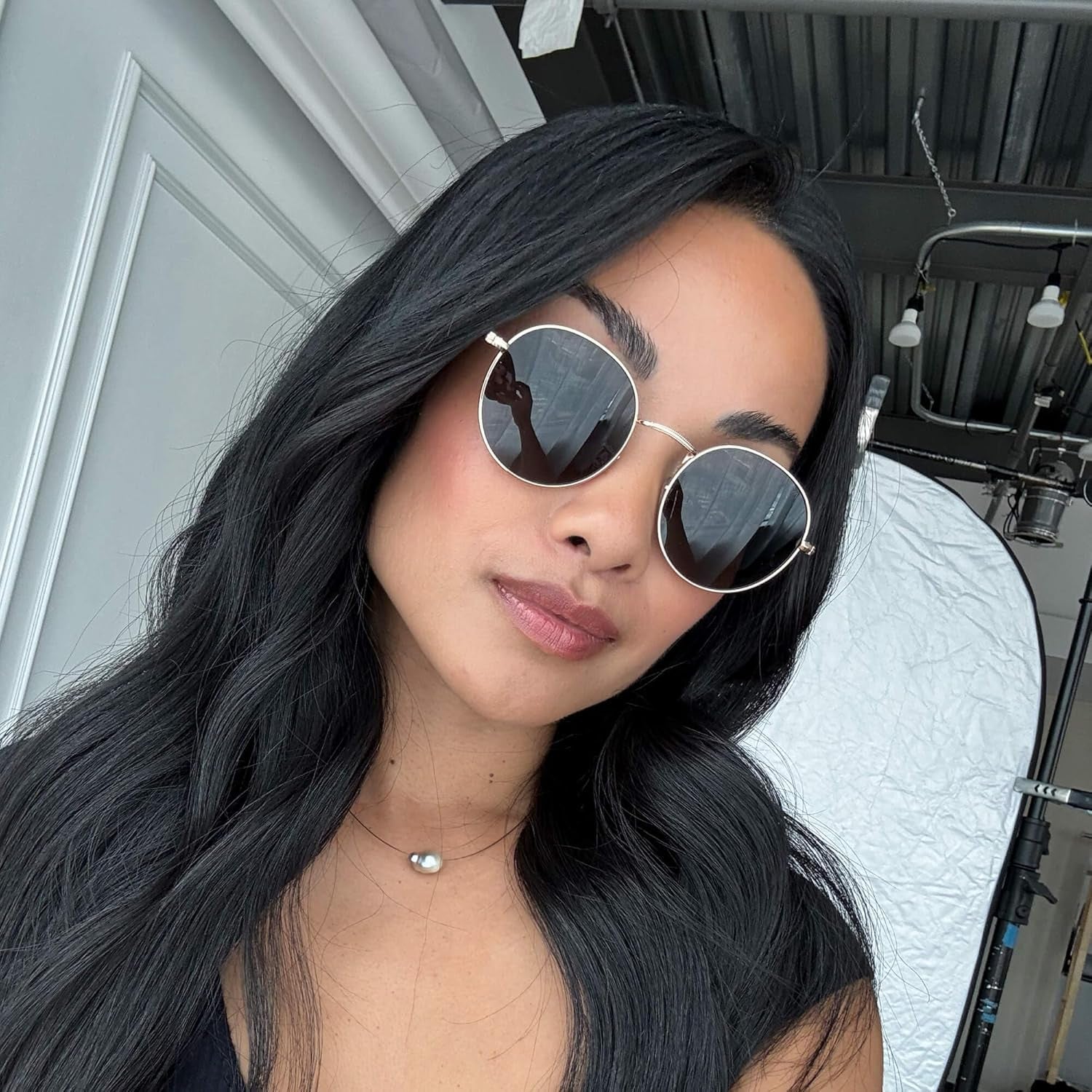  Reflective Lens round Trendy Sunglasses
