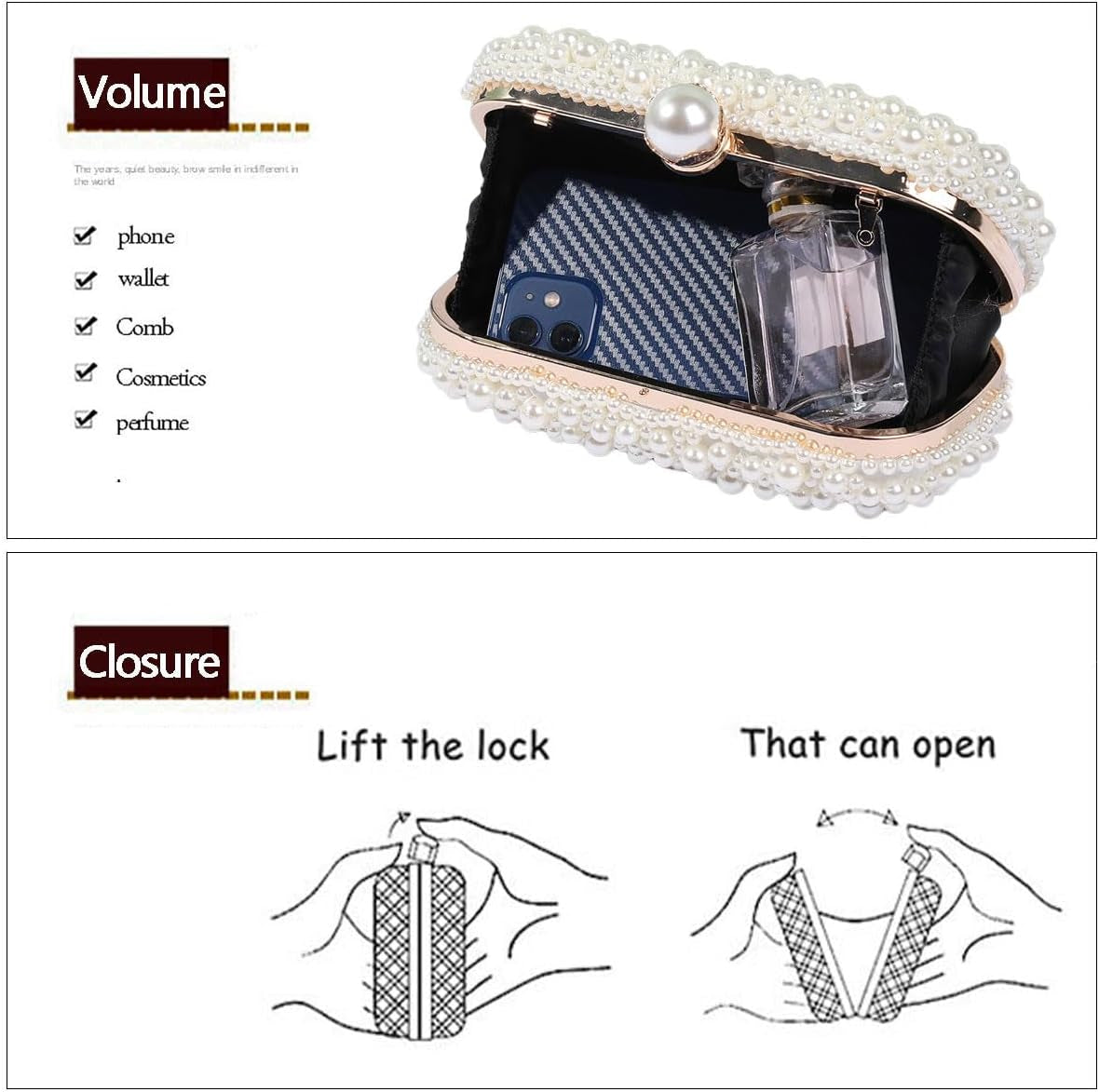 Women'S Evening Handbags Pearl Clutch