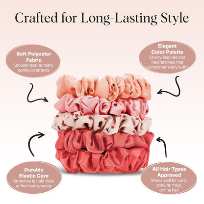Ultra-Petite Satin Scrunchies for Women 