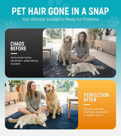 Pet Hair Removal Glove for Dogs & Cats 