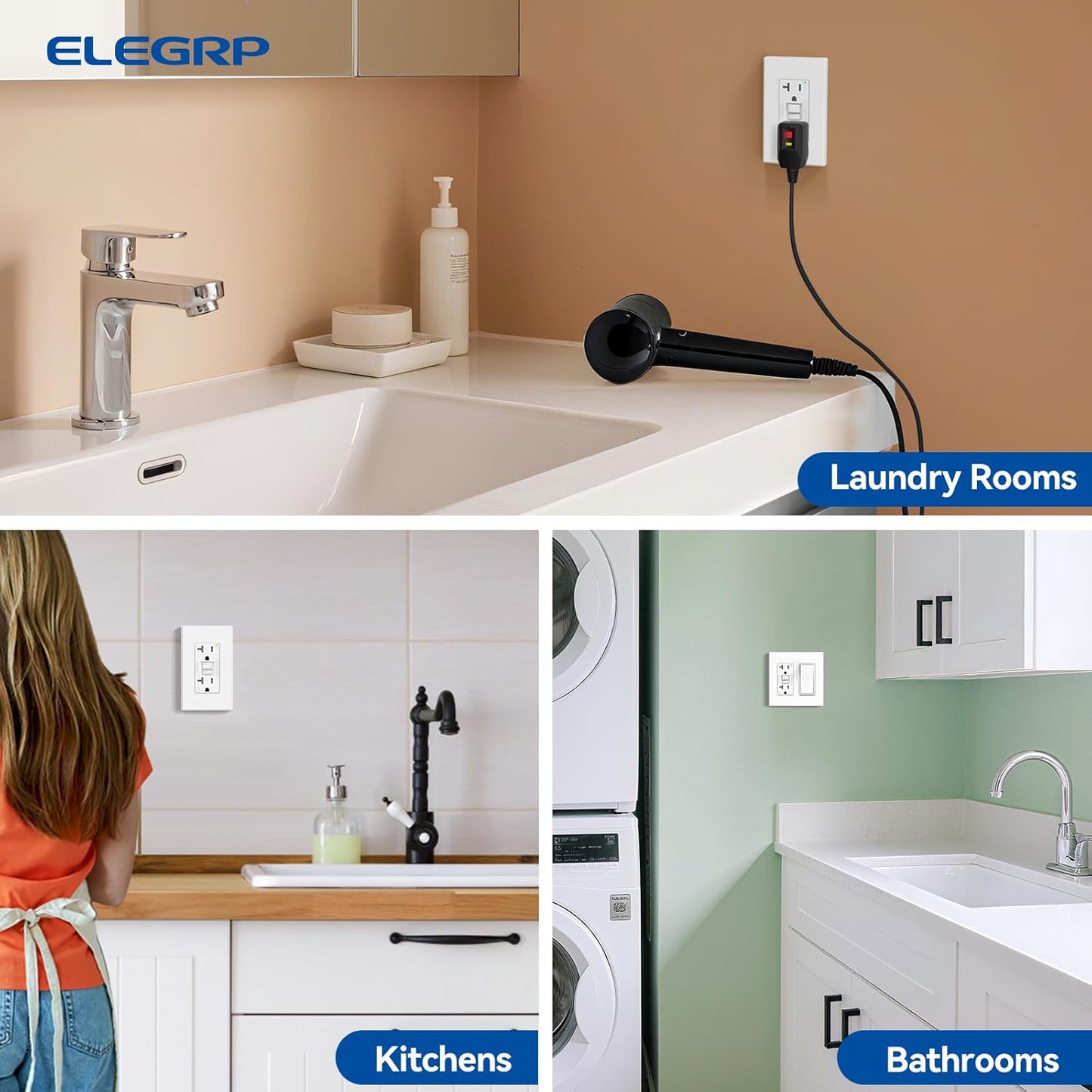 GFCI Outlet 20 Amp, Self-Test GFI 