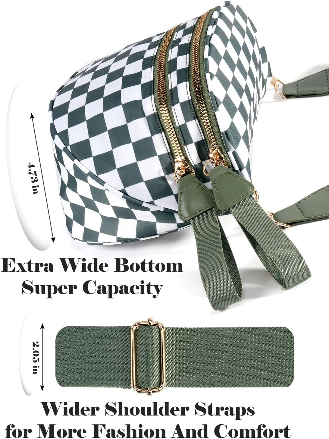 Black and White Checkered Crossbody Bag
