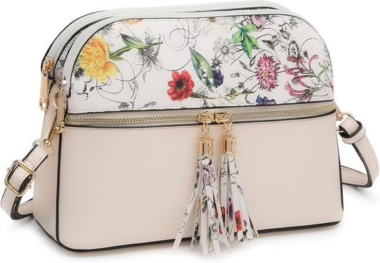 Women Tassel Zipper Pocket Crossbody Bag