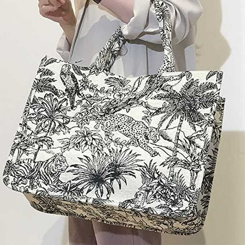Large Capacity Handbag Linen Cotton 