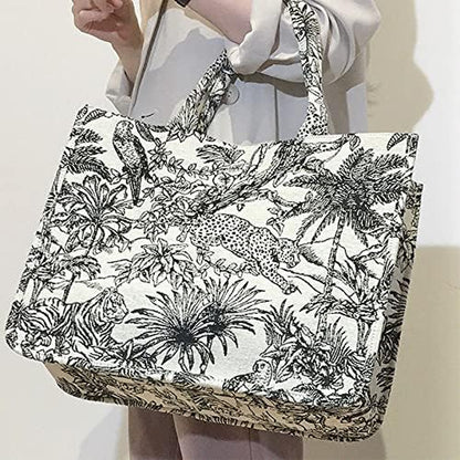 Large Capacity Handbag Linen Cotton 