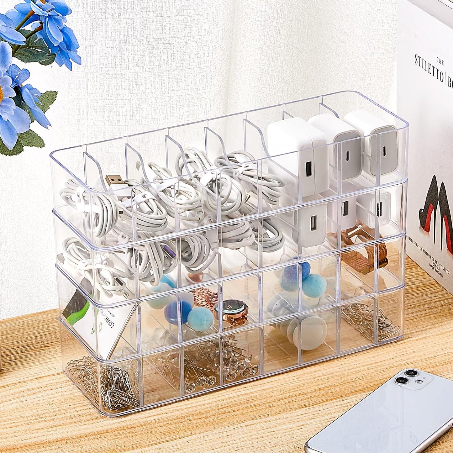 2 Pcs Cable Organizer with 20 Wire Ties