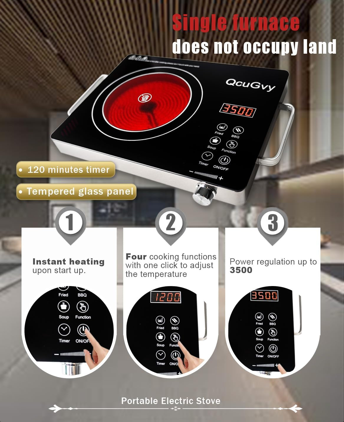 14" Portable Infrared Burner 3500 
