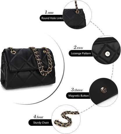 Quilted Crossbody Purses for Women Small