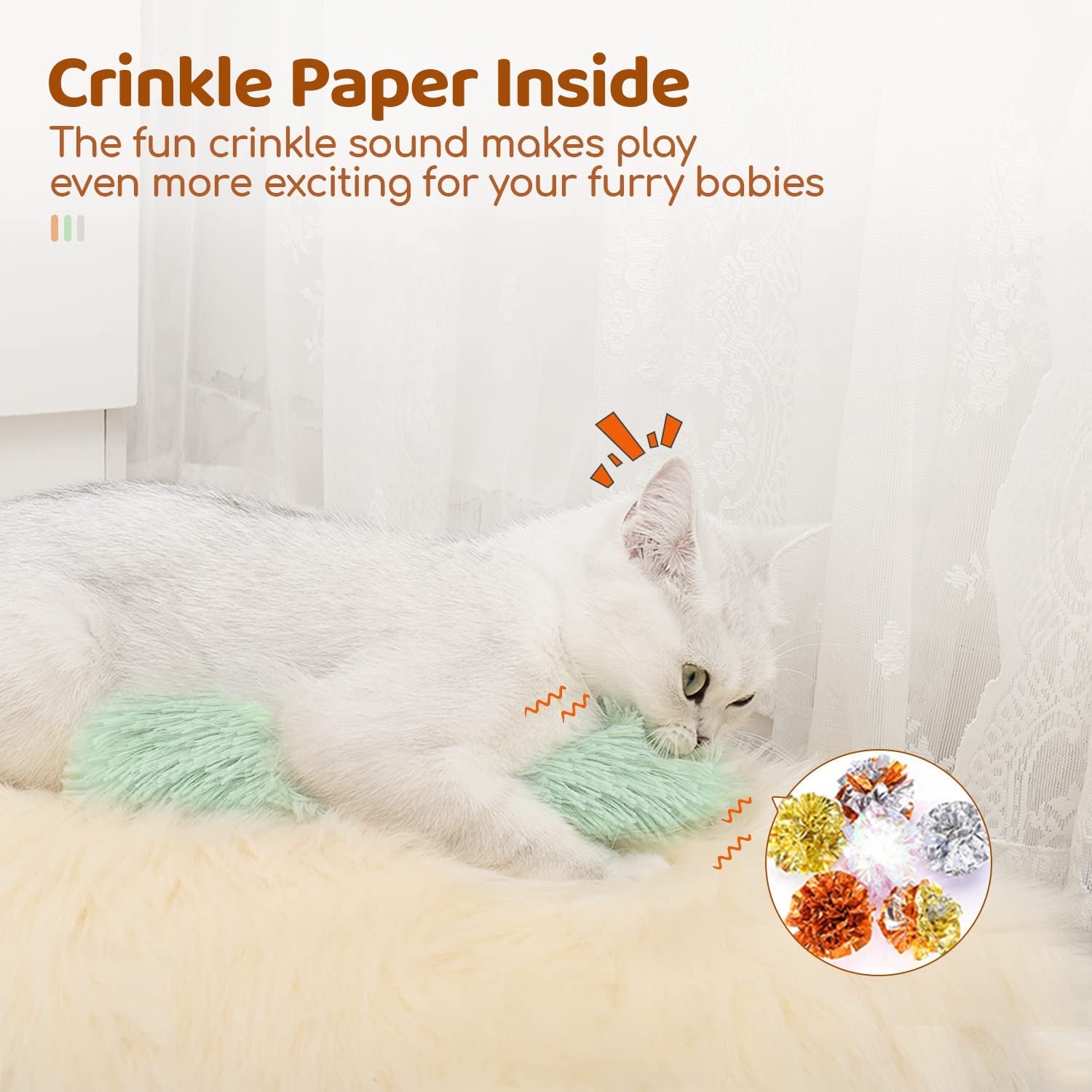 Cat Toys Pillows, 3 Pack, Soft 