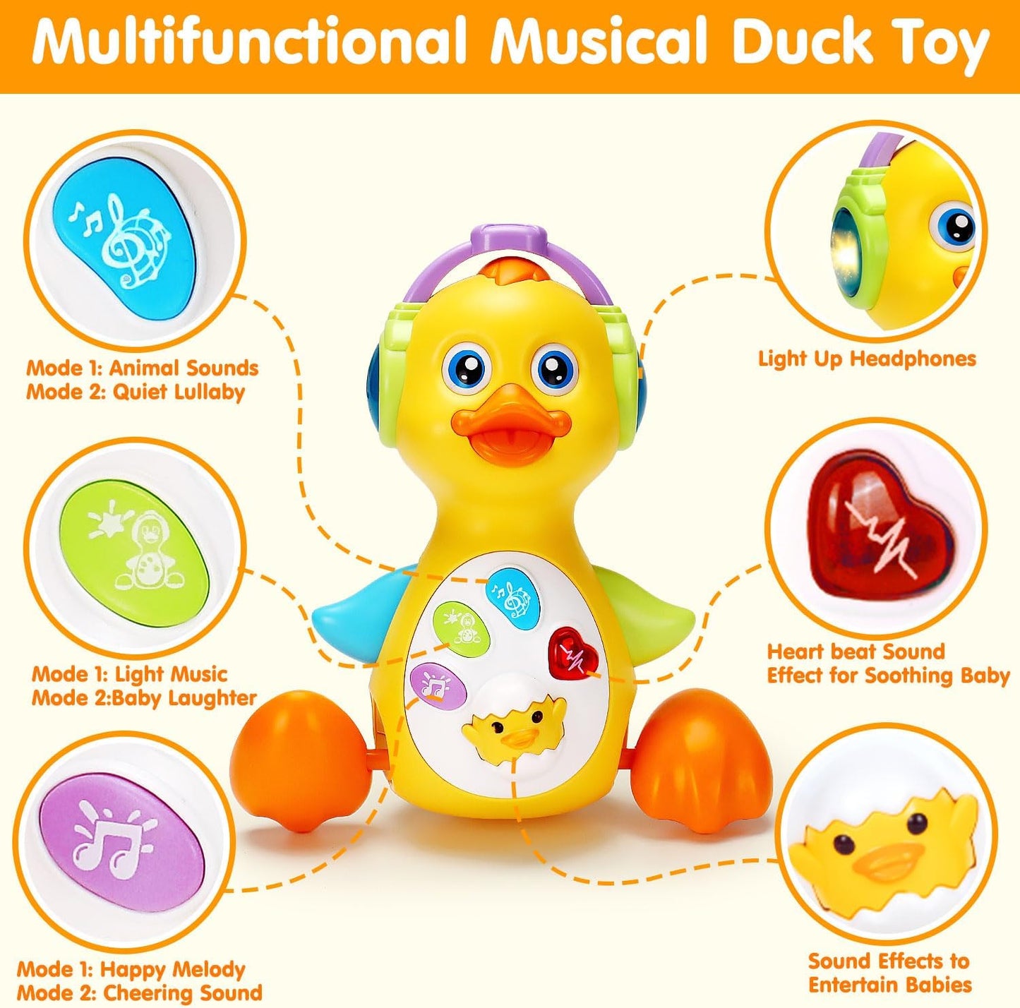 Baby Musical Light up Duck Toy Baby Toys
