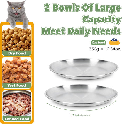 4-Pack Stainless Steel Cat Food Bowls