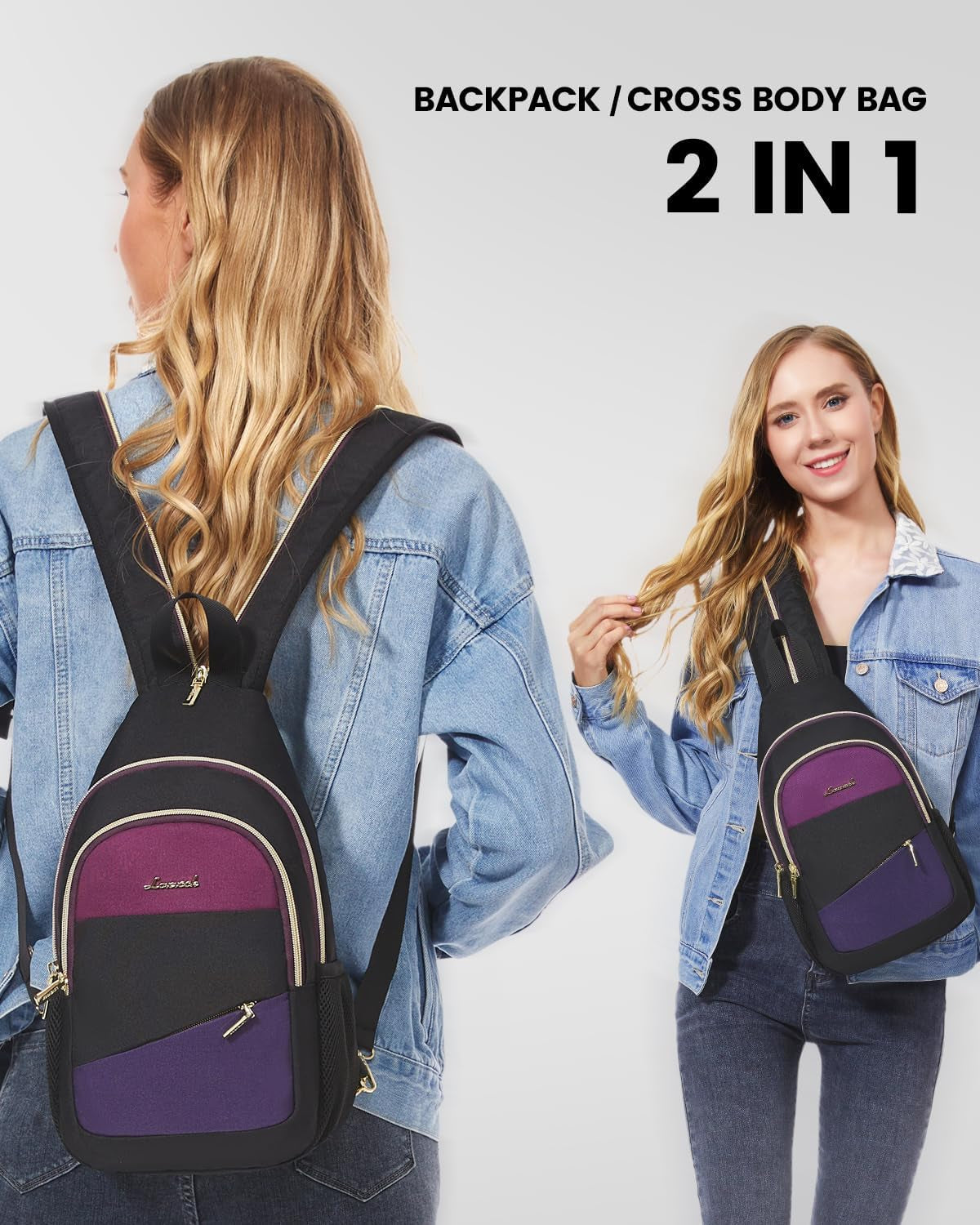 Sling Bag for Women, Sling Backpack 