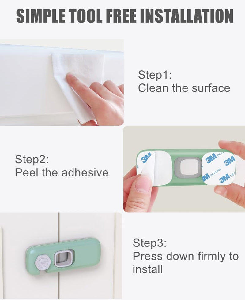 5 Pack Child Proof Refrigerator Lock,