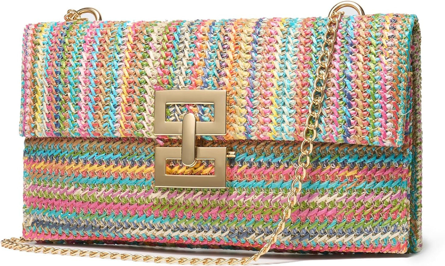 CHUNLI Straw Purse Woven Beach Bag 