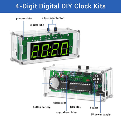 4Digit DIY Digital Clock Kit and Acrylic