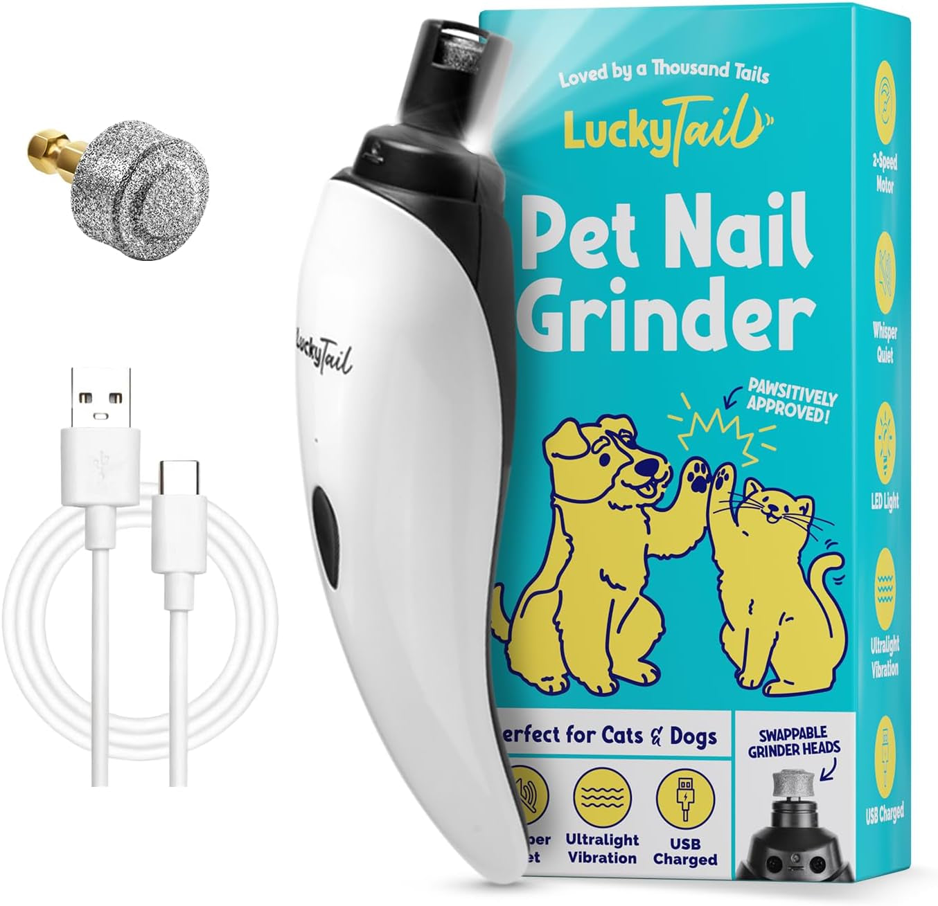Luckytail Pet Nail Grinder for Dogs