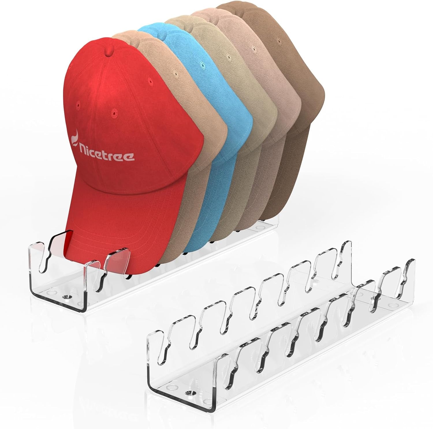 Hat Organizer for Baseball Caps, 2 Pcs
