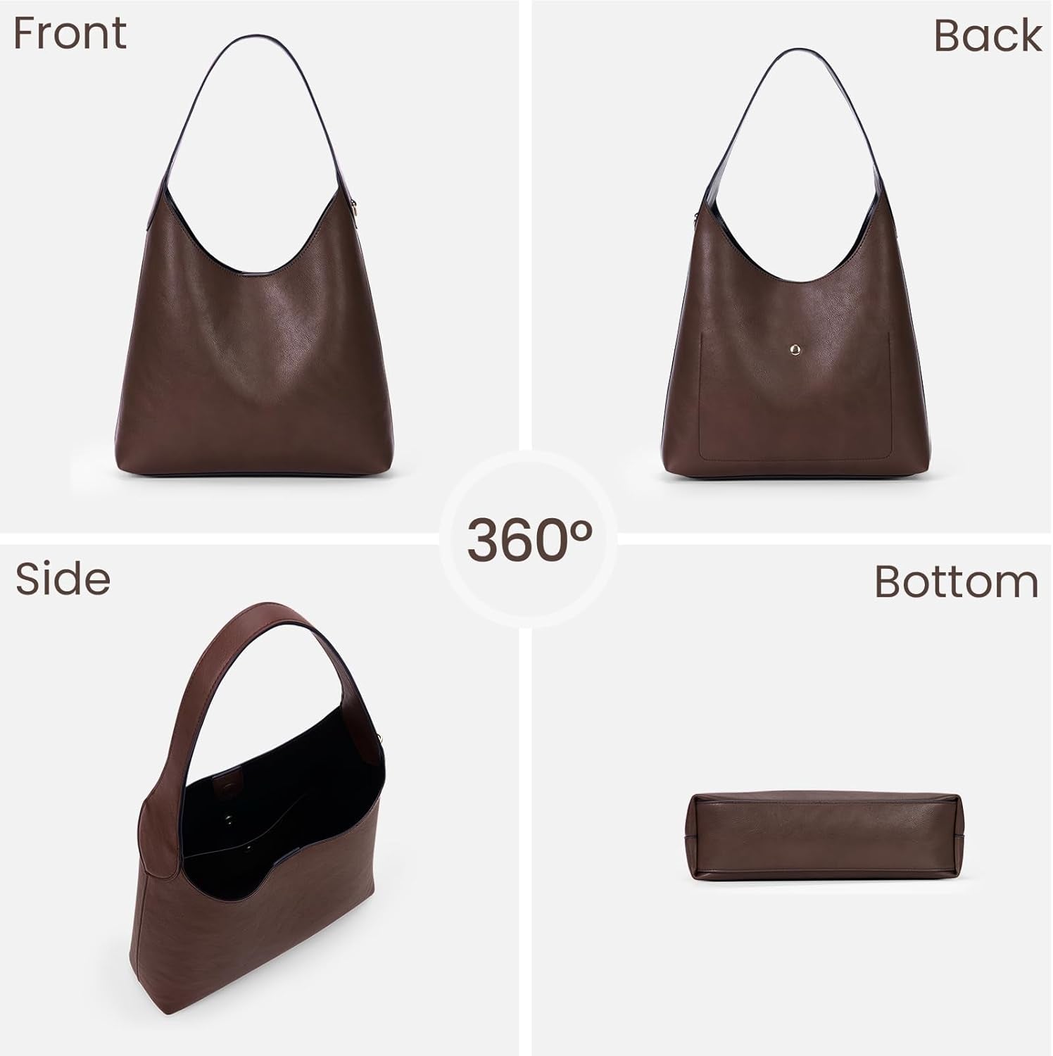 Faux Suede Hobo Bags Vegan Leather 