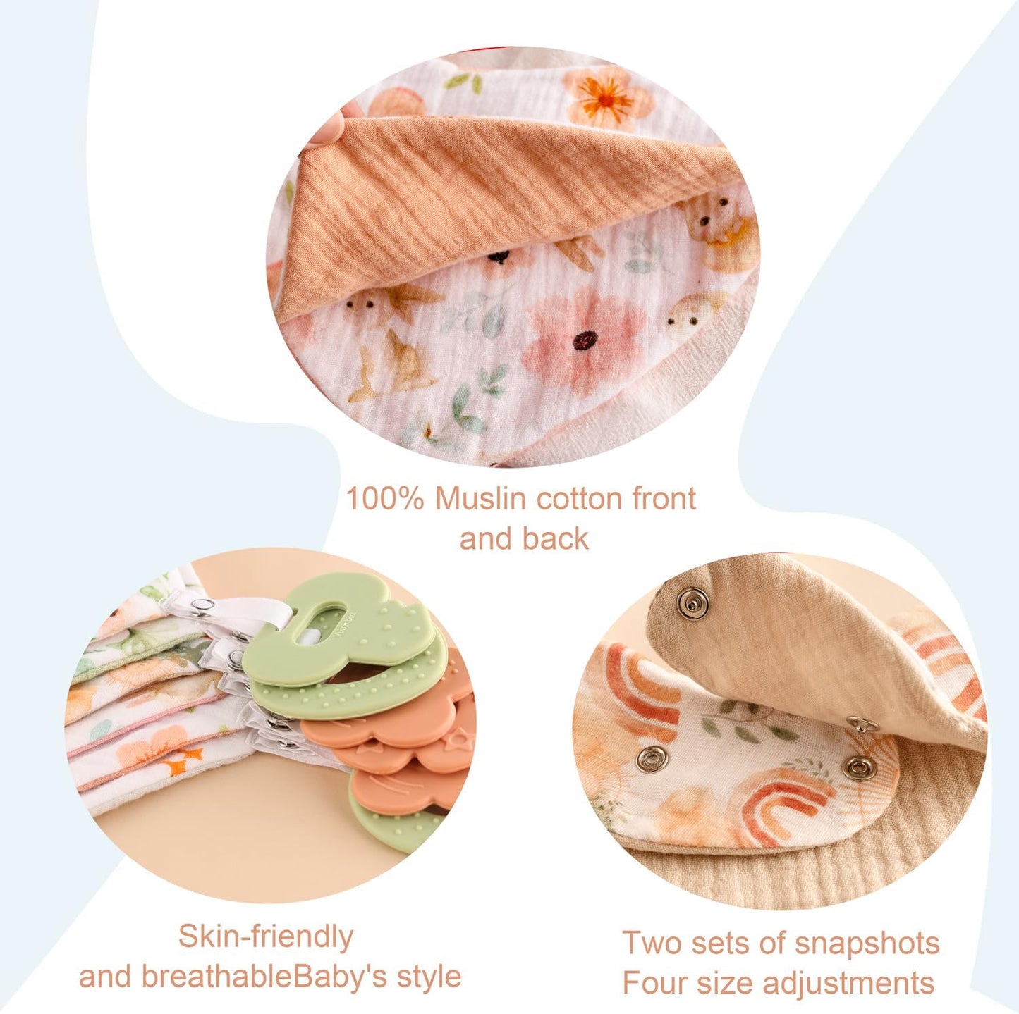 Baby Bandana Drool Bibs 6-Pack Teething