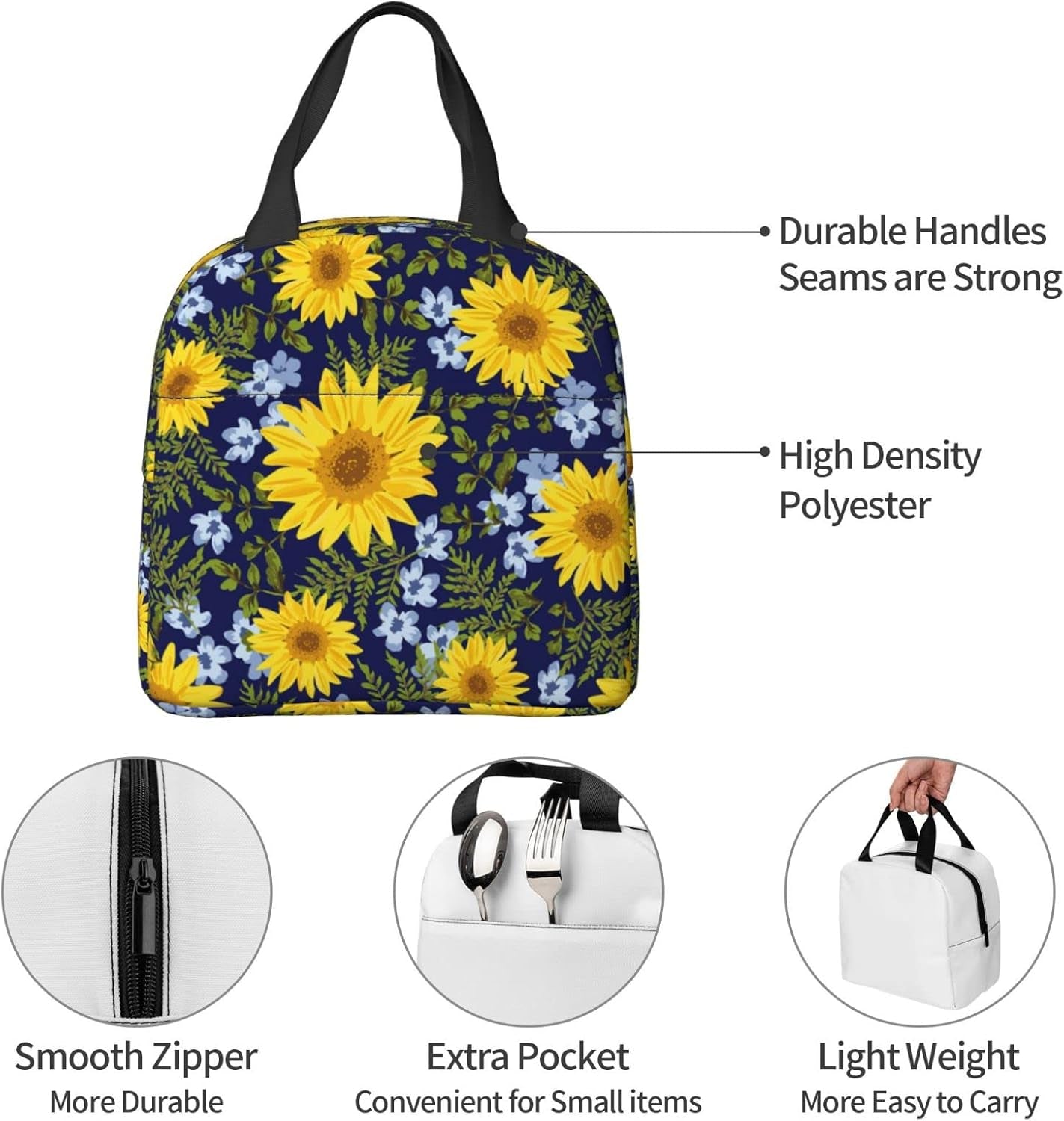 Sunflower Navy Foliage Trendy Insulated