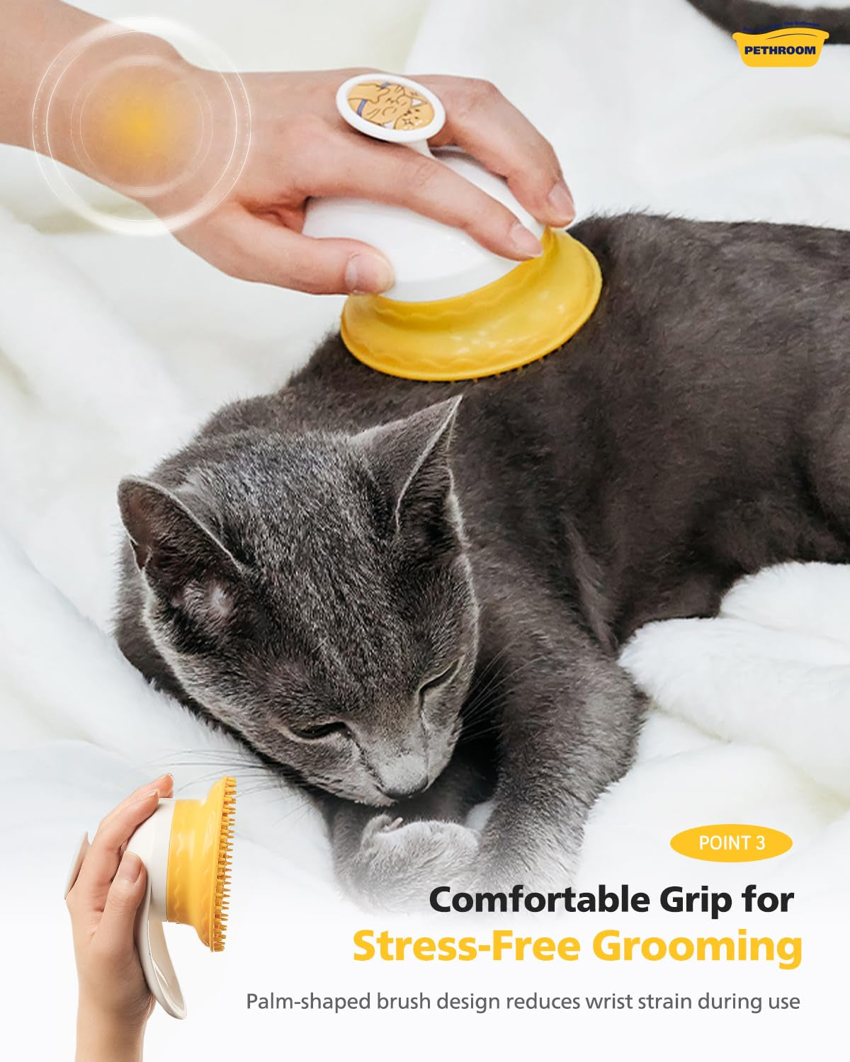 Silicone Cat Brush for Shedding – Gentle
