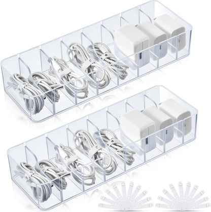 2 Pcs Cable Organizer with 20 Wire Ties