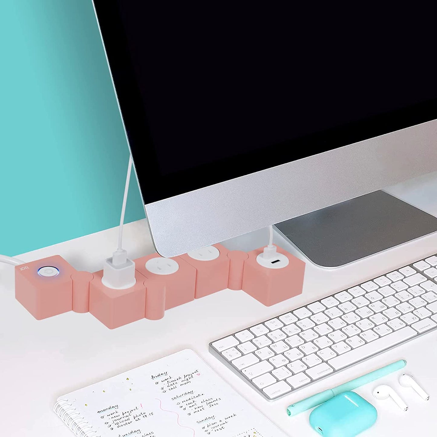 Flexible Power Strip 3 AC Outlets 2 USB