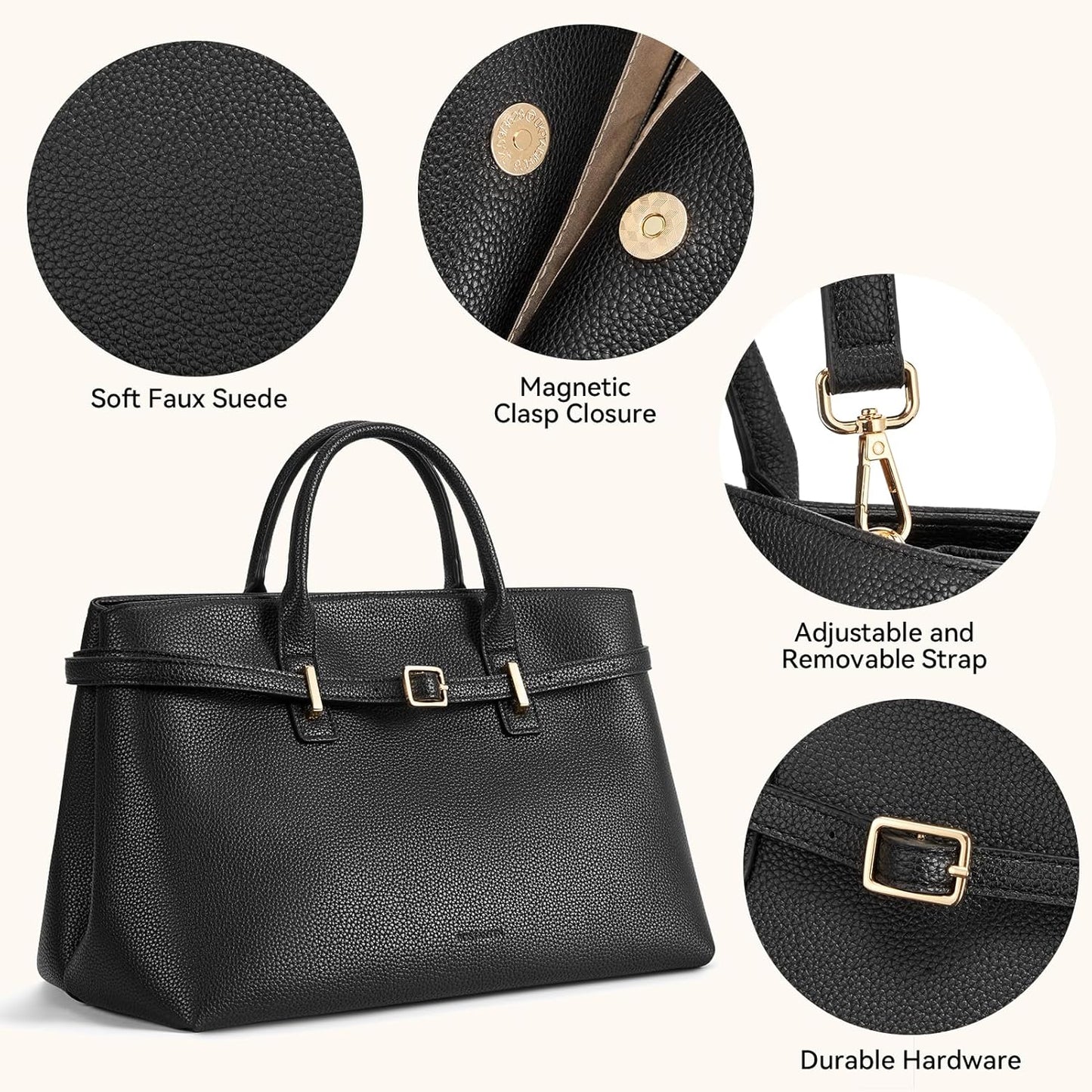Vegan Leather Purse for Women Top Handle