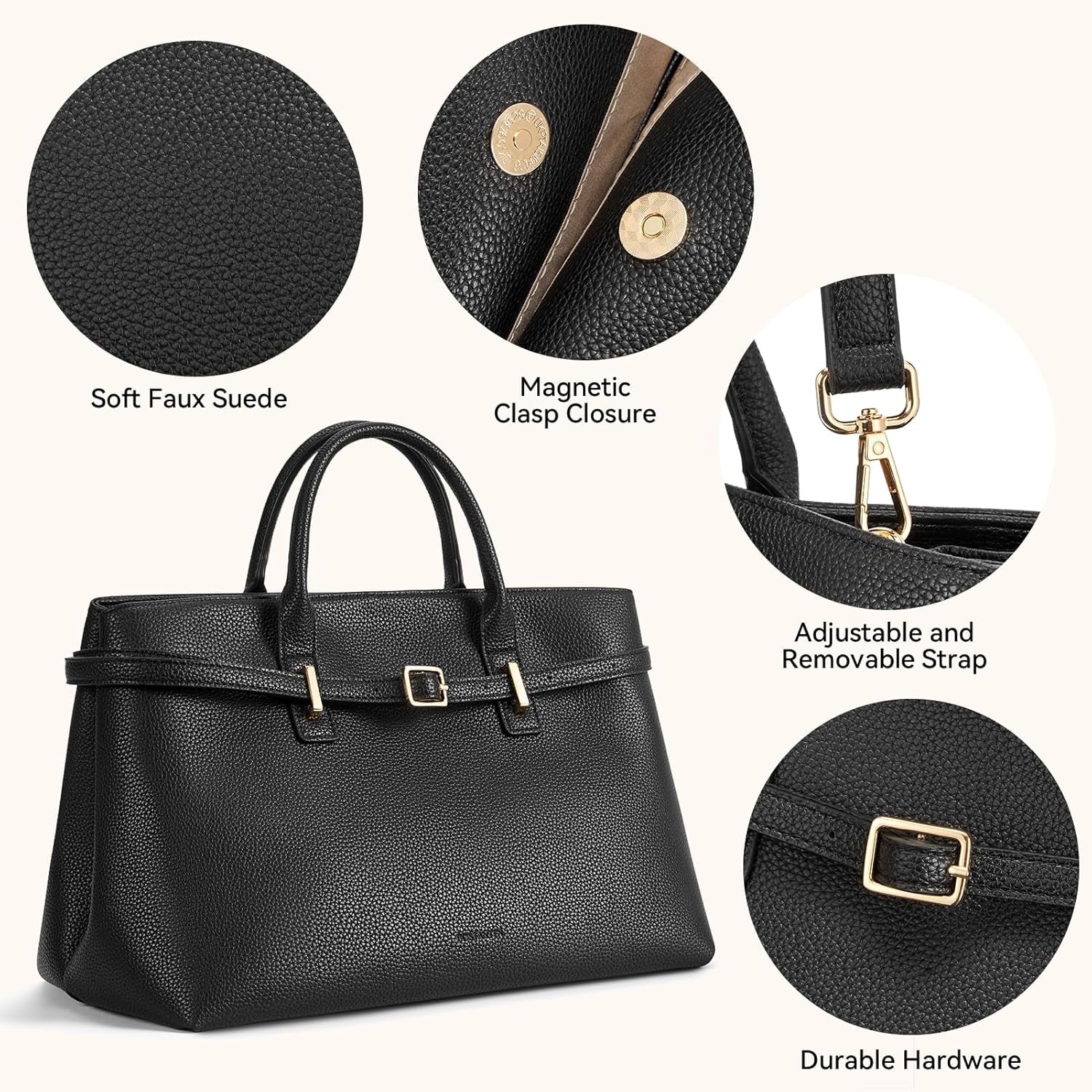 Vegan Leather Purse for Women Top Handle