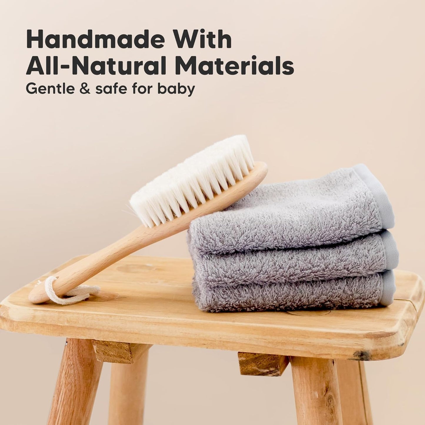 Wooden Baby Hair Brush for Toddler Girls