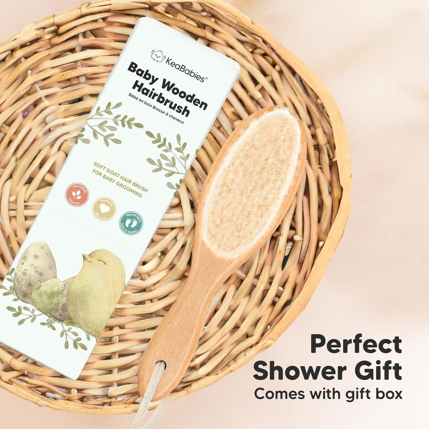 Wooden Baby Hair Brush for Toddler Girls