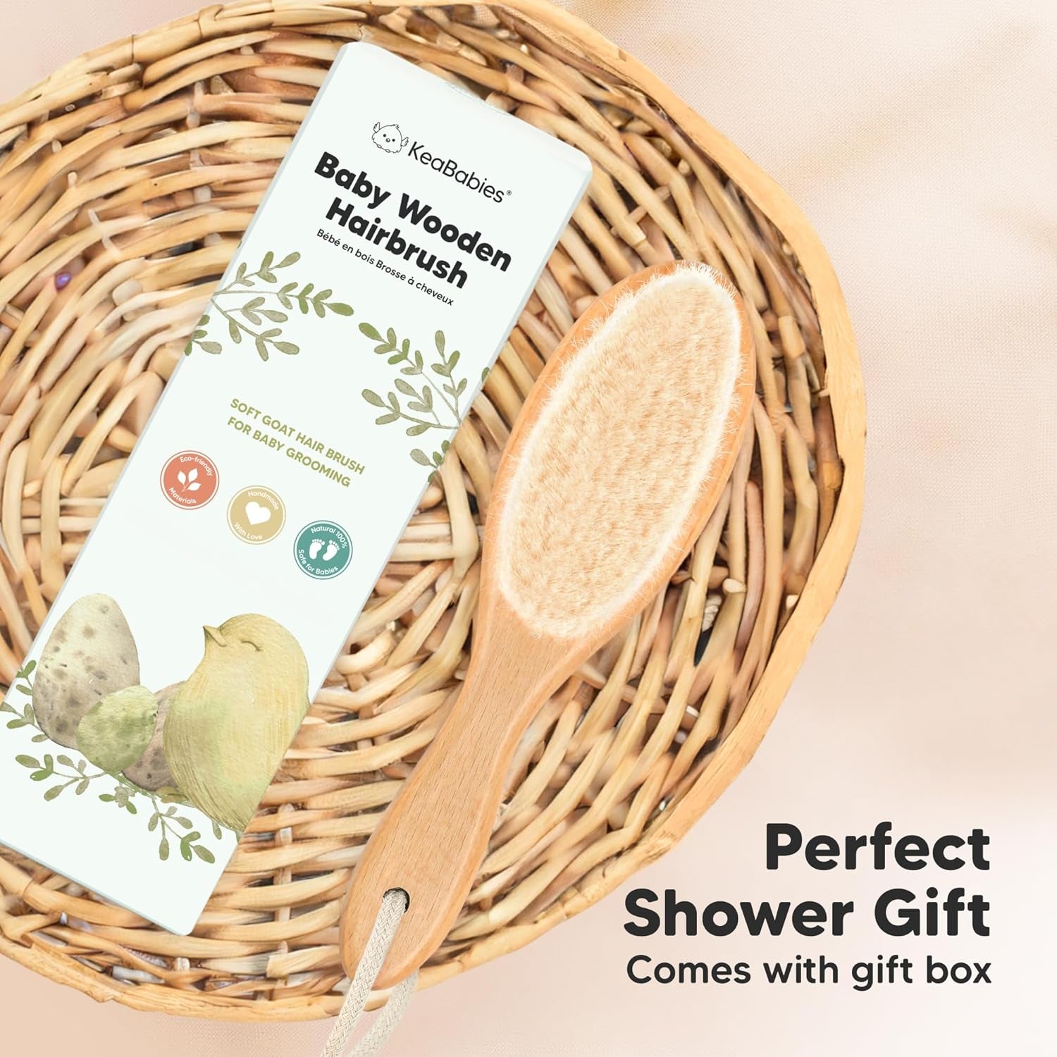 Wooden Baby Hair Brush for Toddler Girls