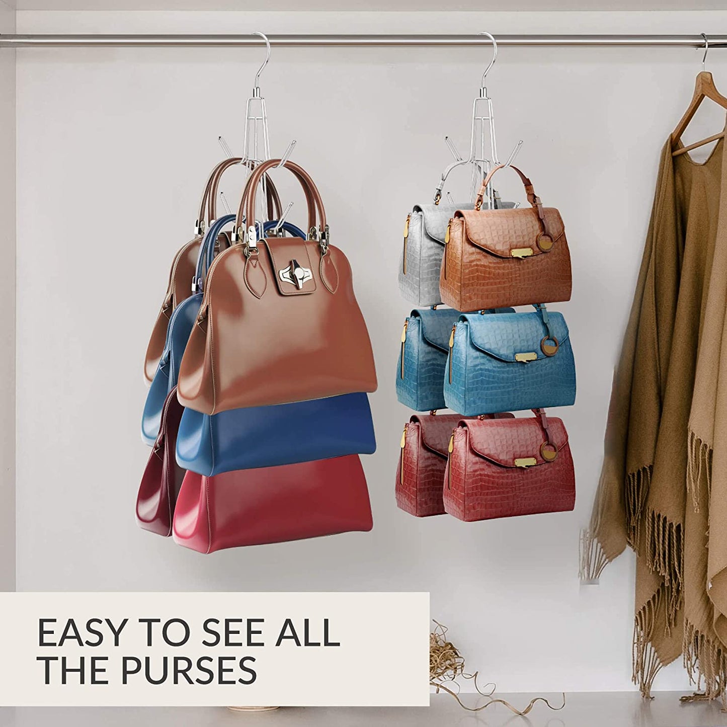 2 Pack Purse Organizer for Closet