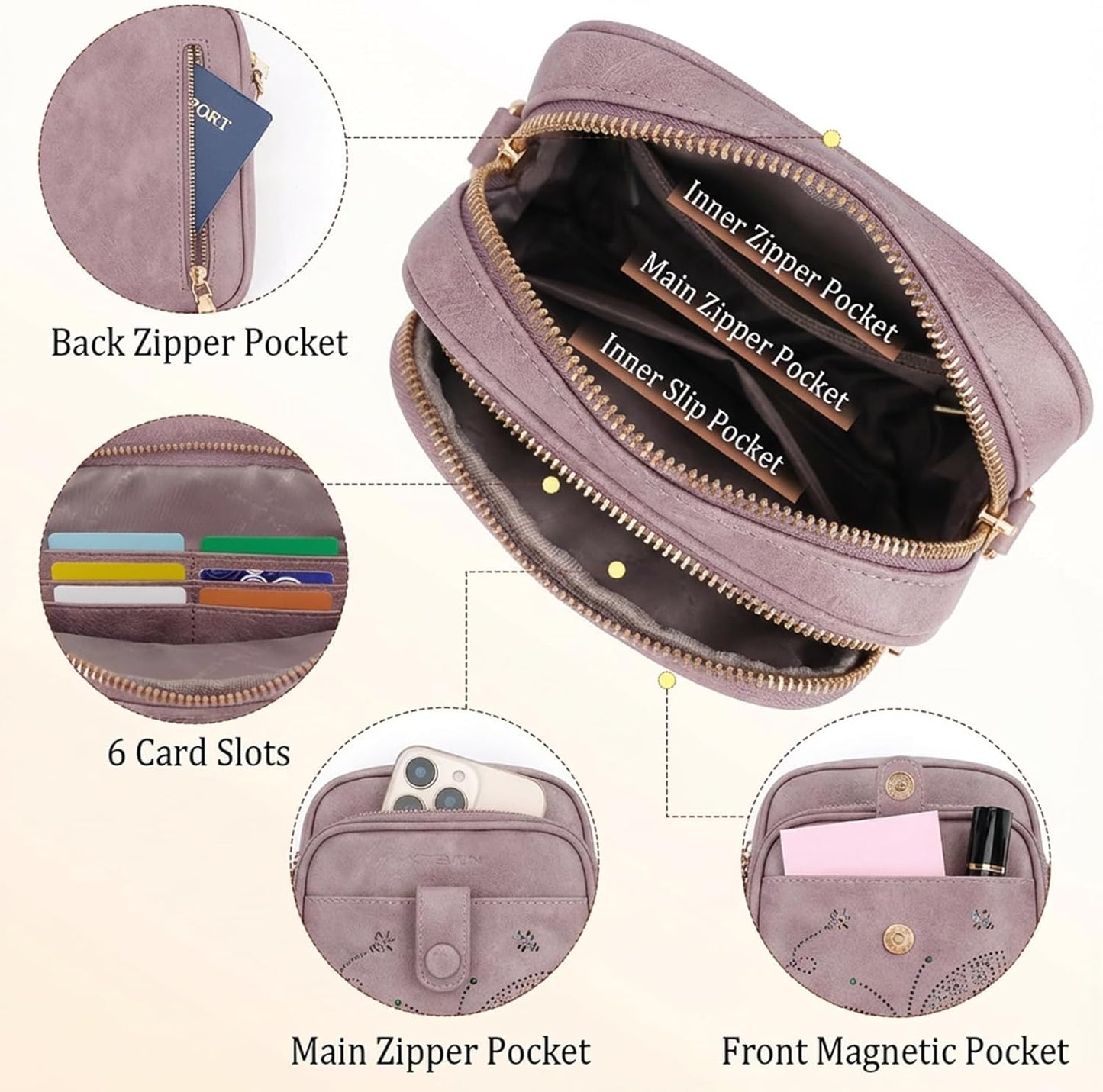 Crossbody Bags for Women Leather 