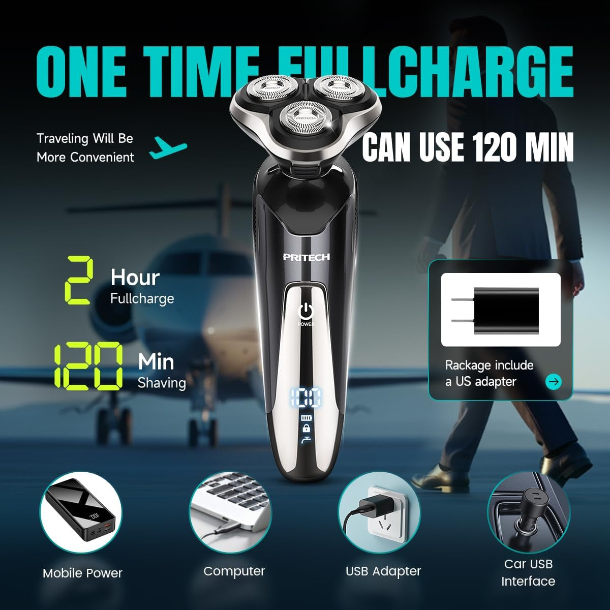 Electric Razor for Men - Rechargeable
