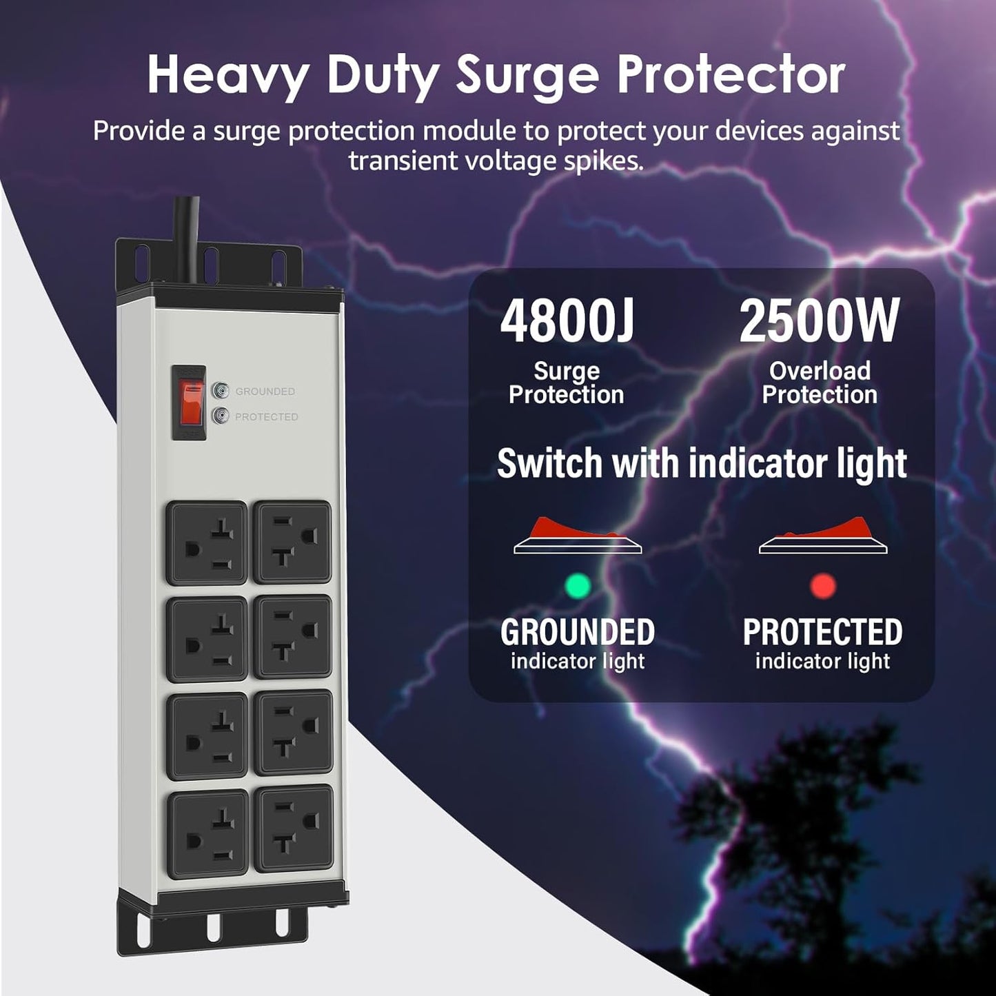 Heavy Duty Power Strip Surge Protector