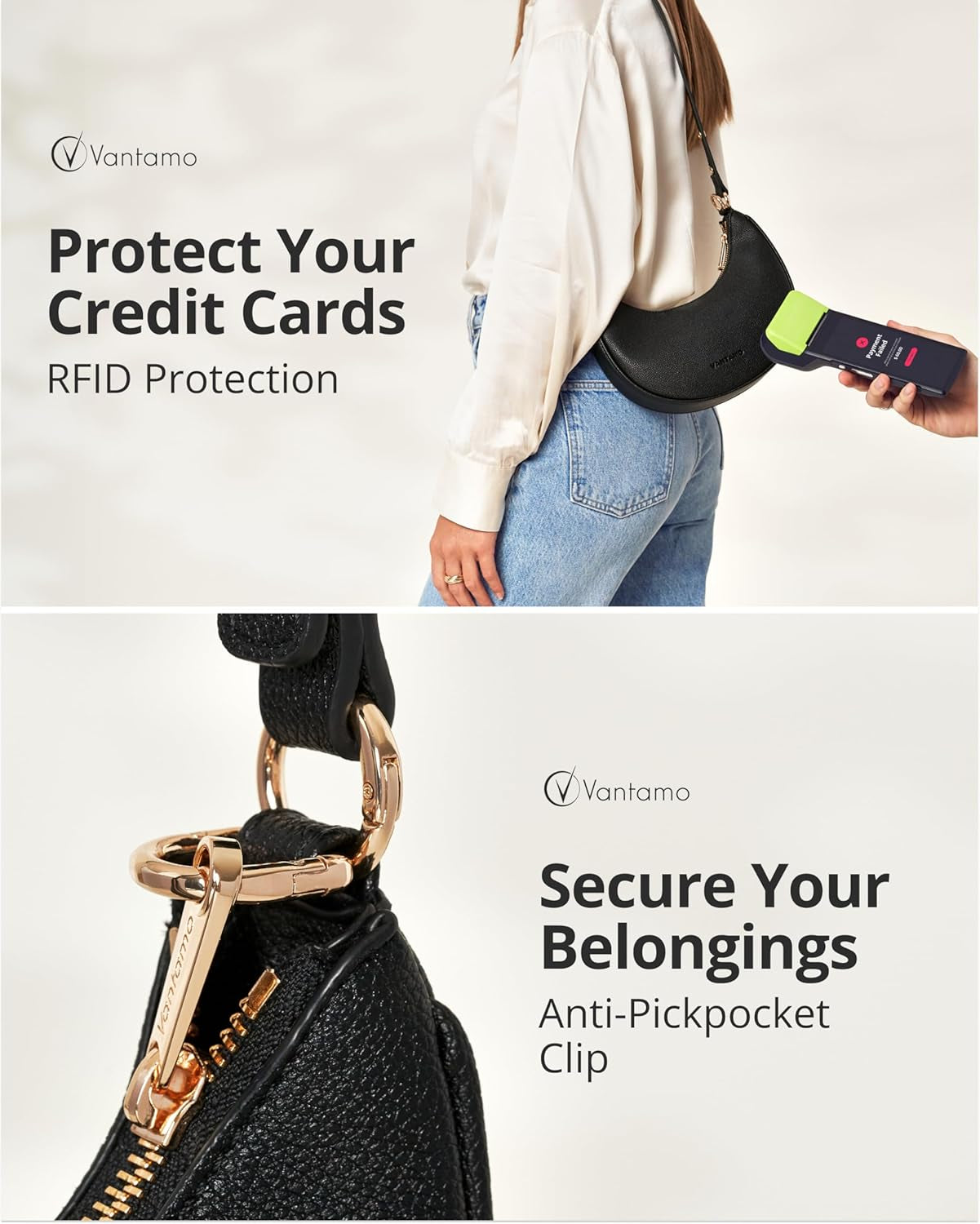 Crescent Bags for Women with RFID 