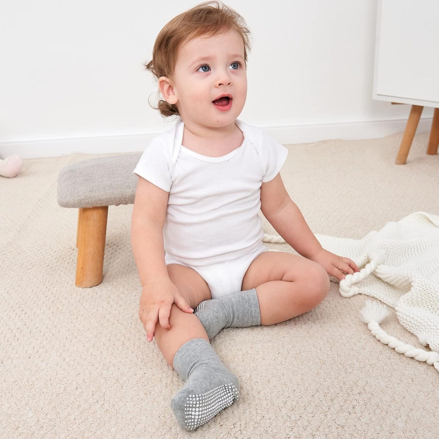 Baby Non Slip Grip Crew Socks
