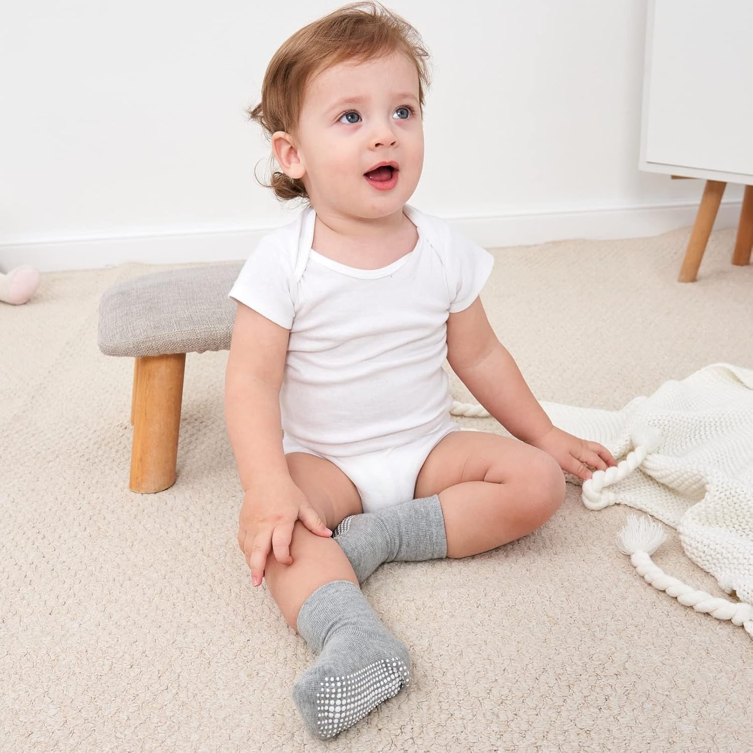 Baby Non Slip Grip Crew Socks