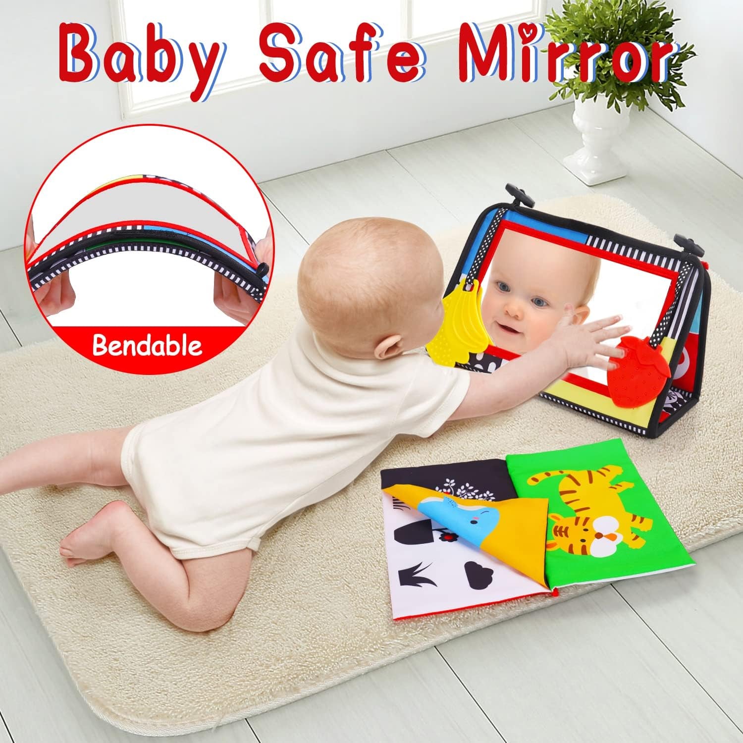 Tummy Time Baby Mirror Infant Toys 
