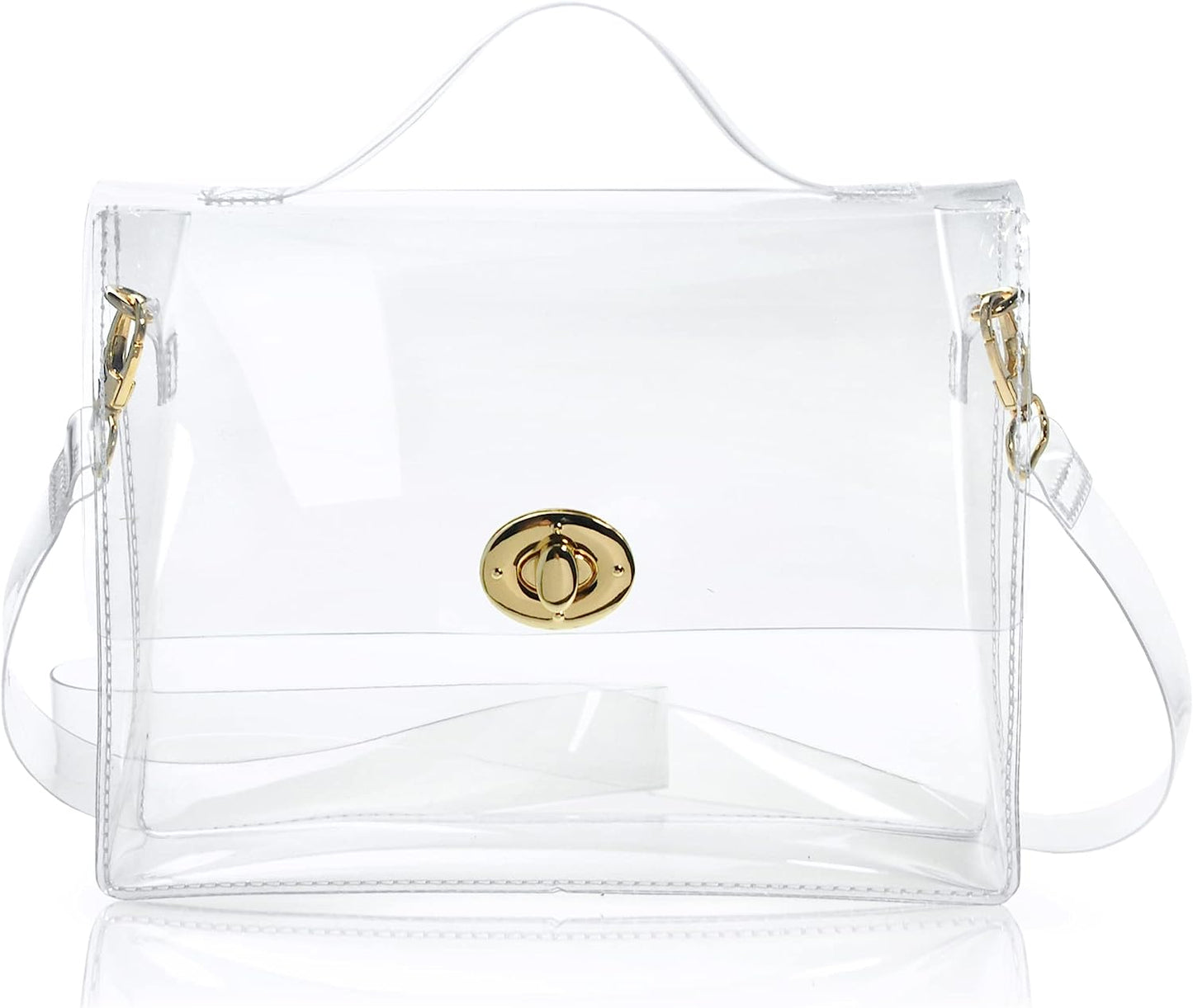 Clear Bag with Turn Lock Closure Women'S