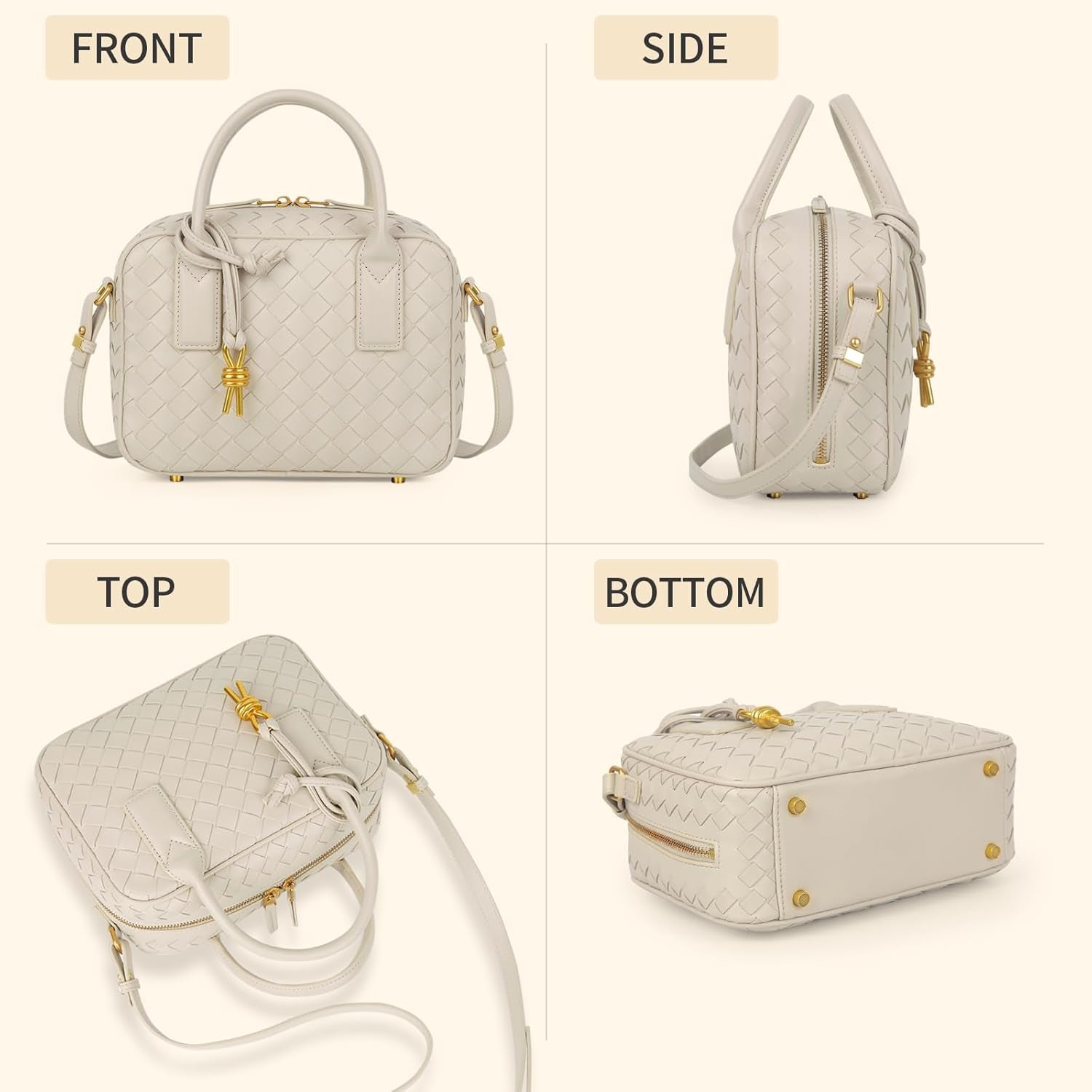 Women'S Handmade Woven Top-Handle Bag